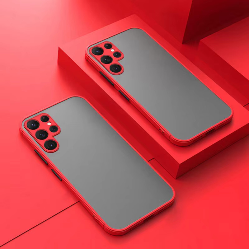 Stoßfeste Rüstung Schutzhülle für Samsung Galaxy S25 S24 S23 S22 S21 S20 Ultra FE in Rot mit matter Oberfläche - Bild 2