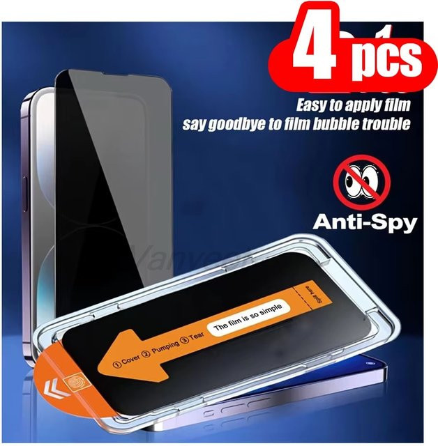 Sichtschutz-Displayschutzfolie aus gehärtetem Glas für Samsung Galaxy S25, S25 Ultra, S25 Plus und S25 FE, kratzfest und staubfrei, transparent - Bild 1