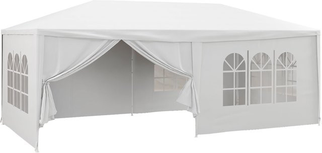 Outsunny Gartenzelt in Weiß mit 4 Fenstern und 2 Türen, B/T/H: 6 x 3 m - Bild 1