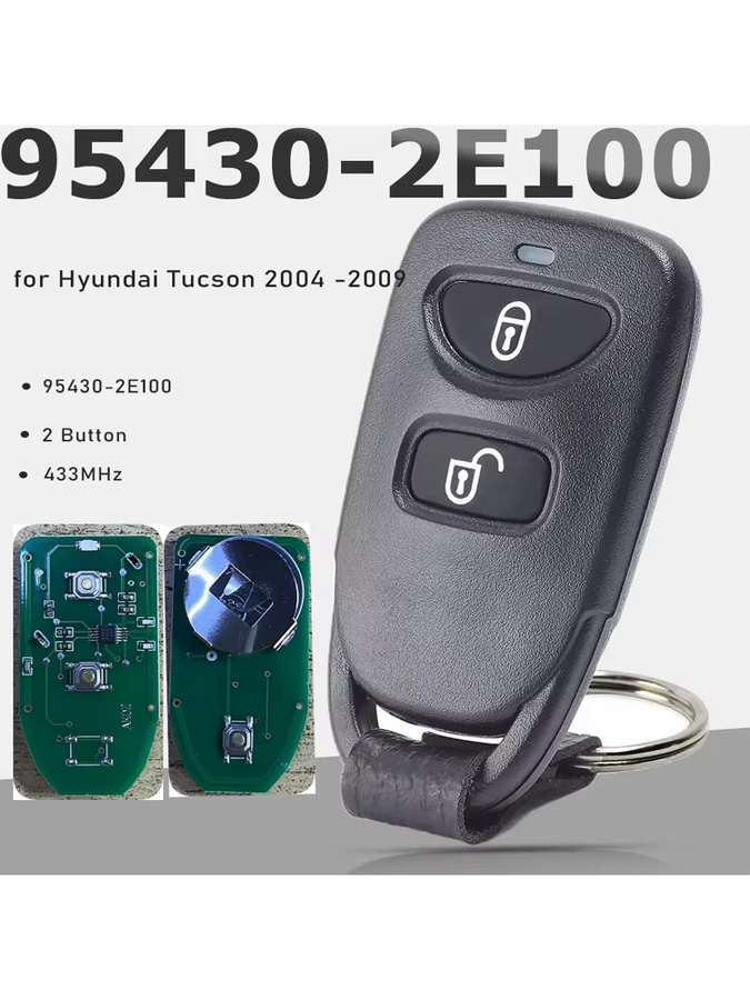KEYECU Fernschlüsselanhänger für Hyundai Tucson 2004-2009, 2 Tasten, 433 MHz, Schwarz, 95430-2E100 - Bild 4