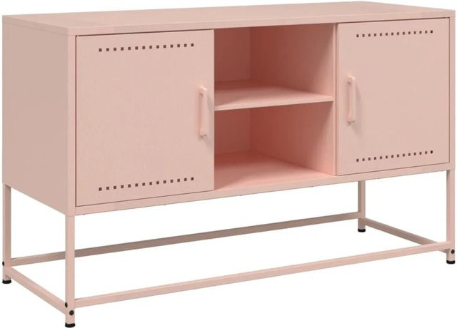 vidaXL TV-Schrank aus Stahl in Pink im Industrial-Design, B/T/H: 100,5 x 39 x 60,5 cm - Bild 1