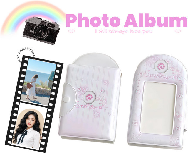 Fotokartenhalter-Ordner in Pink mit 32 Taschen für deine Fotokartensammlung - Bild 1