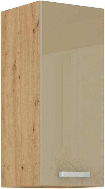 Hängeschrank Eiche Artisan Cappuccino Hochglanz in Braun und Beige mit 2 Einlegböden - Bild 1
