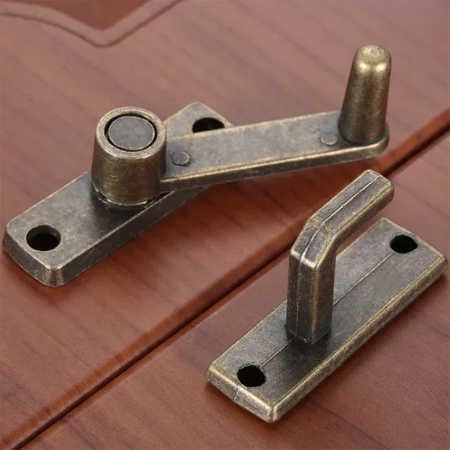 Metall Schiebefenster-Türschloss und Schutzriegel Set in Bronze mit Schrauben zur Haussicherung - Bild 1
