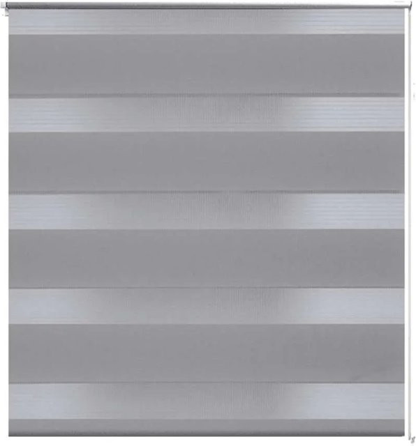 vidaXL Doppelrollo Duo Seitenzug Day & Night, gestreift, Grau, B: 70 cm, H: 120 cm - Bild 1