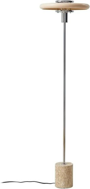 Lindby Stehlampe Branford Vintage aus Metall und Travertin in Creme, Höhe: 130 cm - Bild 1