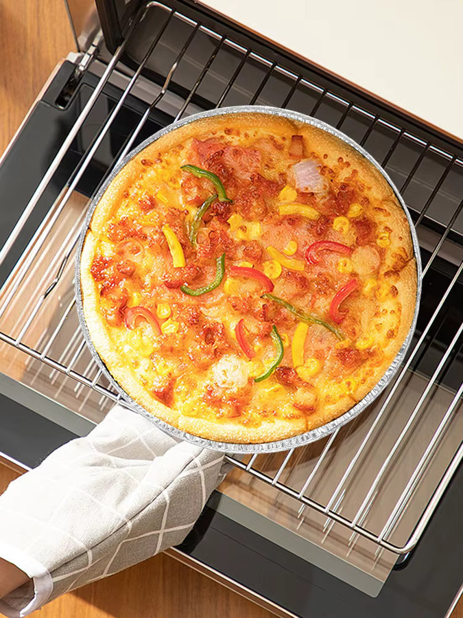 20 Stück Willstar runde Aluminium Pizzapfannen mit Löchern, antihaftbeschichtet, Silber, Durchmesser: 25,4 cm - Bild 6