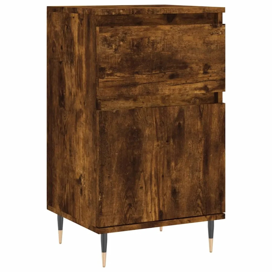 vidaXL Sideboard Räuchereiche in Braun aus Holzwerkstoff und Eisen, B/T/H: 40 x 35 x 70 cm - Bild 2
