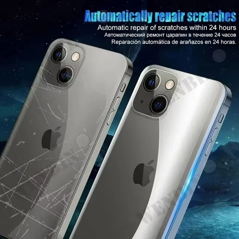 5er Pack Hydrogel Display- und Rückseiten-Schutzfolien für Apple iPhone 16 15 14 13 12 11 Pro Max Plus und iPhone SE 8 7 Plus XR X XS Max, transparent - Bild 5