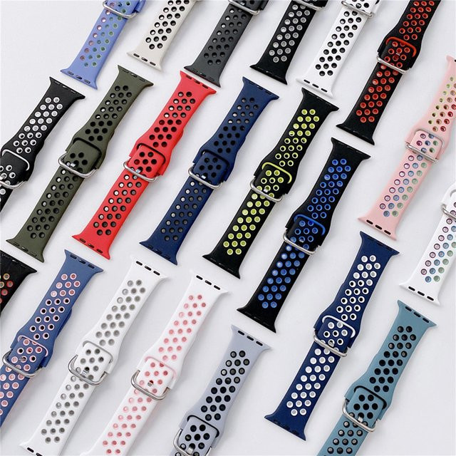 RWBANDS Silikon Sportarmband für Apple Watch und iWatch in Schwarz und Blau - Bild 1