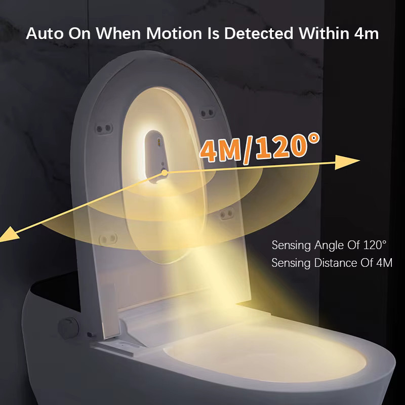 CHOUDAO TECH LED-Nachtlicht in Weiß mit Bewegungssensor und Lichtsensor, USB-Aufladung, Touch-Steuerung und warmweißem Licht, ideal für das Badezimmer - Bild 3