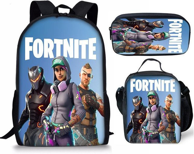 3-teiliges Fortnite Schulset mit Rucksack, Schultasche, Federmäppchen und Brotdose in Multicolour von Discover Intime - Bild 1