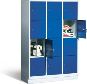 C+P Fächerschrank Classic auf Sockel mit 12 Fächern, Front Enzianblau, Korpus Lichtgrau, H x B x T: 180 x 120 x 50 cm - Bild 1