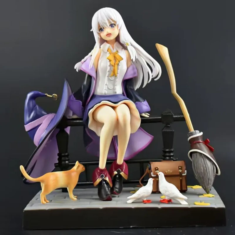 Bandai Anime-Figur Wandernde Hexe Elaina in sitzender Pose mit Haustierszene, mehrfarbiges Sammlerstück aus Kunststoff zur Dekoration - Bild 2