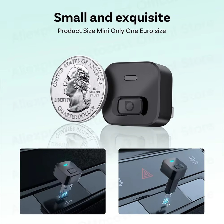 OTTOCAST Mini Dot Cube Wireless CarPlay und Android Auto Adapter 2 in 1 USB AI Autozubehör in Schwarz - Bild 5