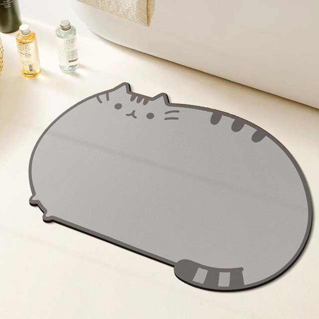 Yiran Furniture Cartoon Kieselgur Fußmatte mit Anime-Design, unregelmäßige Form, wasserabsorbierend und schnelltrocknend, B/T: 80 x 50 cm - Bild 1