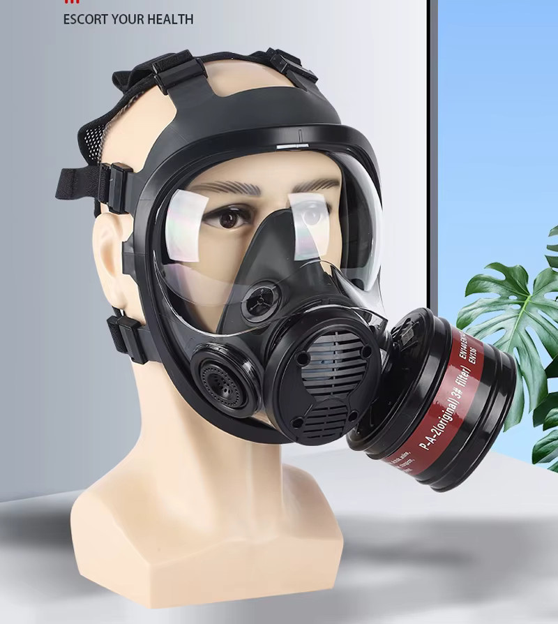 Ghost Face Typ 87 Chemikalienschutz-Vollmaske in Schwarz mit Gummi-Kopfband für Brandbekämpfung, Rauch und Gas - Bild 2
