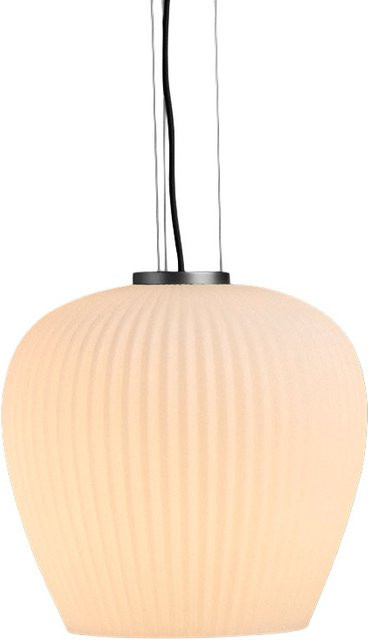 Holtkötter Liv Pendelleuchte in Platin mit Glas und Aluminium, modern und höhenverstellbar, Farbe: Weiß - Bild 1