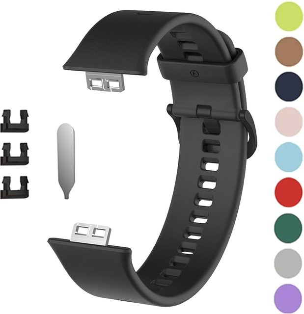 Weiches Silikon-Sportarmband für Huawei Watch FIT in Pink oder Schwarz - Bild 1