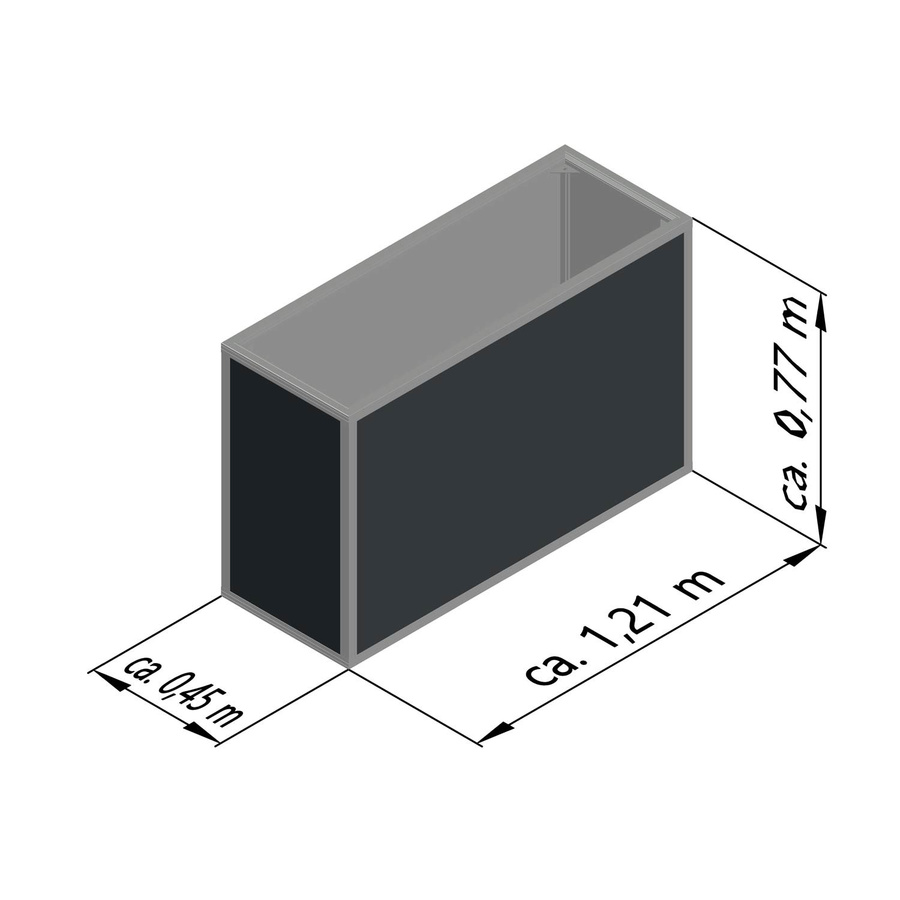KGT Aluminium-Hochbeet 130 in Anthrazit, B: 45 cm, T: 121 cm, H: 77 cm - Bild 3
