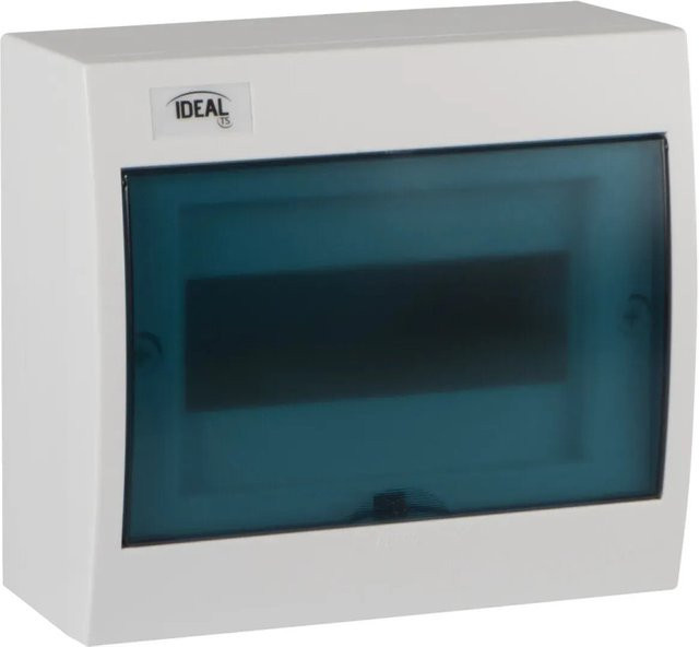 Kanlux Verteilerkasten Aufputz KDB-S08T aus Kunststoff, 8 Module, Weiß/Blau, B: 22,5 cm, H: 20,4 cm, T: 10,2 cm - Bild 1