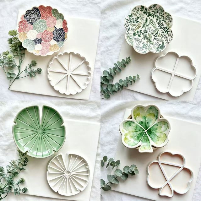 Daisy Shell Palmblatt-Blumenform für Tonuntersetzer und DIY Polymer Clay Schmuckschalen als Ausstecher für handgemachte Teller und Tabletts - Bild 1