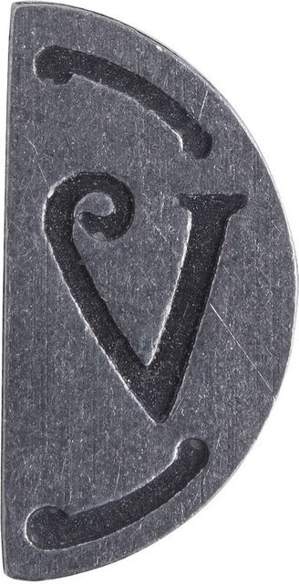 Aladine Siegel-Stempelplatte doppelseitig mit Buchstabe V in Grau aus Metall - Bild 1