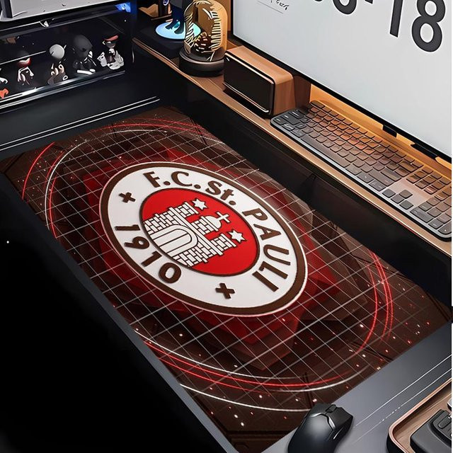 FC St. Pauli Fußball Druck Mauspad von Limi Supply B, rot, B: 100 cm, T: 50 cm - Bild 1