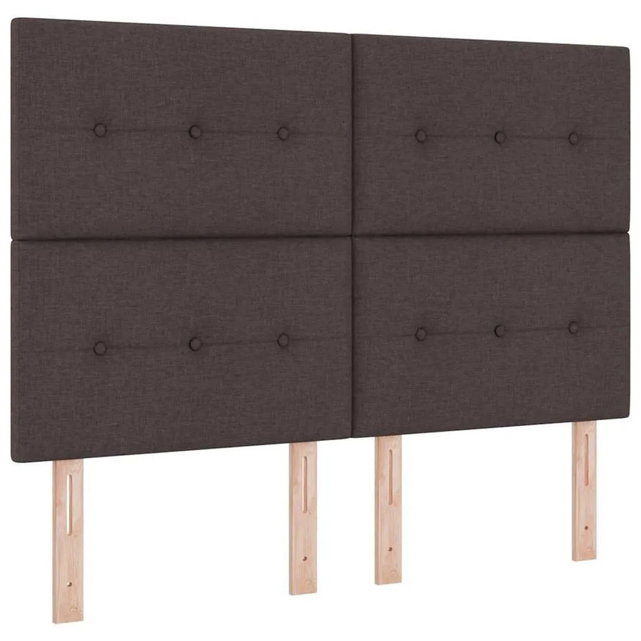 vidaXL LED Boxspringbett mit Matratze Dunkelbraun B/T/H: 140 x 200 x 28 cm - Bild 1