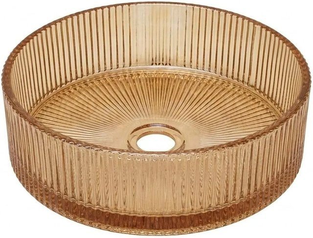 Swiss Aqua Technologies Aufsatzwaschbecken Waschschale aus Glas in Bernstein, Durchmesser: 36 cm, Höhe: 11,2 cm - Bild 1