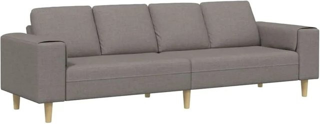 vidaXL Wohnzimmer Couch in Taupe, modernes Polstersofa mit Stoffbezug, B/T/H: 250 x 77 x 76 cm - Bild 1