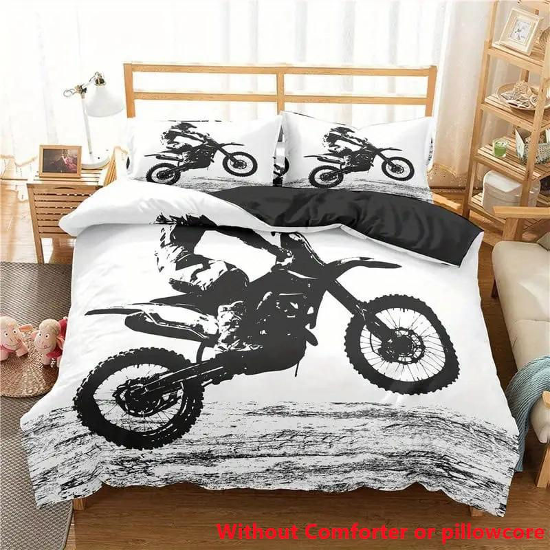 Motocross Bettwäsche Set für Erwachsene aus Polyester mit 3D-Druck, B/H: 135 x 200 cm - Bild 2