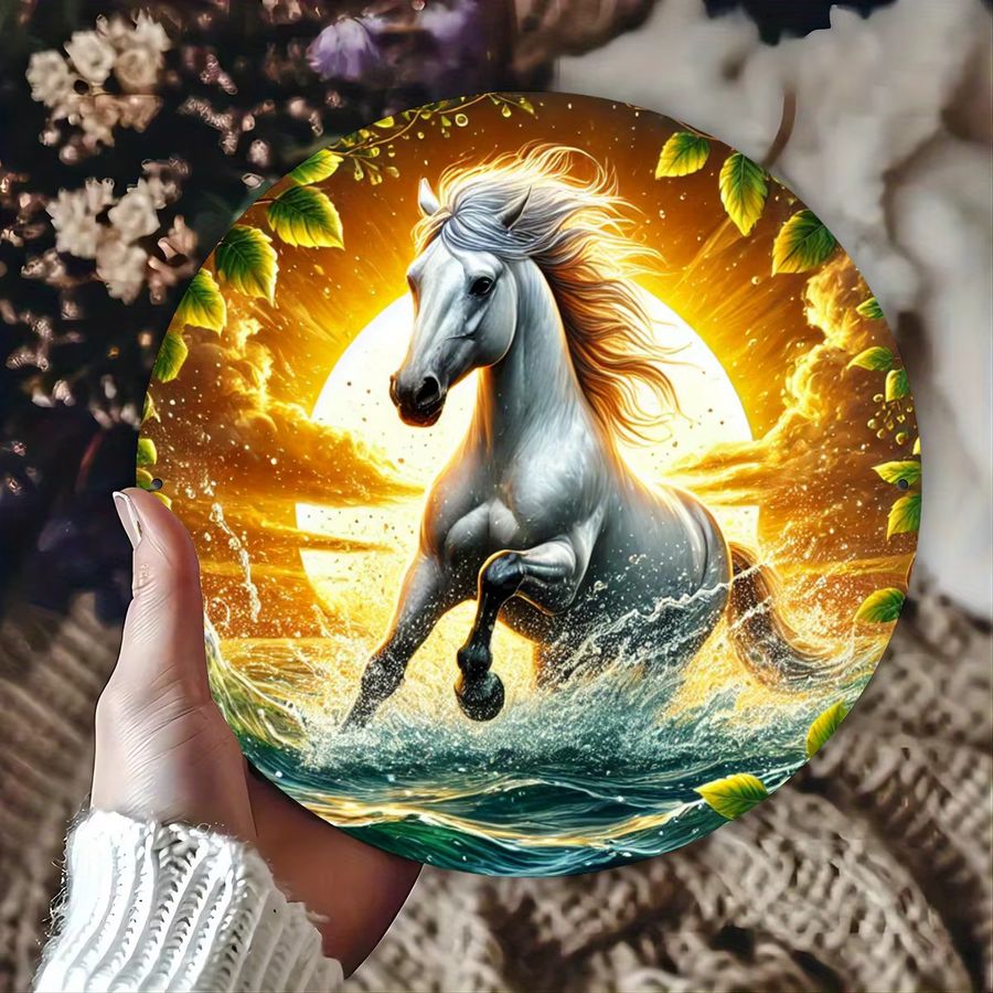 Potdemiel Wandschild Chic Running Horse aus Eisen, B/H: 20,3 x 20,3 cm - Bild 3