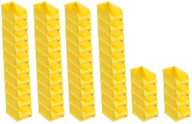 PROREGAL SuperSparSet 48 Stück Sichtlagerboxen Gelb, H x B x T: 12,5 x 14,5 x 23,5 cm - Bild 1