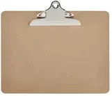 MAULclassic Klemmbrett DIN A4 quer aus Holz und Metall in Braun, Silber und Beige - Bild 1