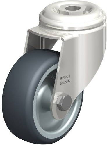 Blickle Lenkrolle LKRXA-TPA 80G in Grau mit Edelstahl und Kunststoff, Rad-Durchmesser: 80 mm, Tragfähigkeit: 100 kg - Bild 1