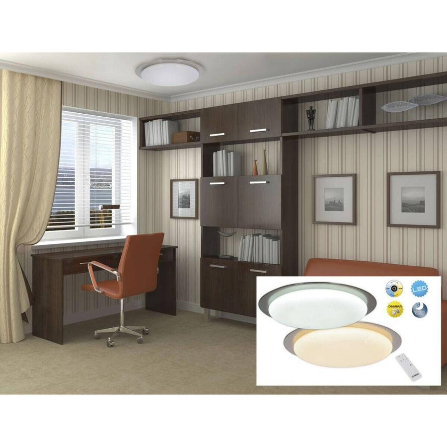 Näve LED Deckenleuchte Auckland dimmbar CCT in Weiß und Stahlfarbig B/H/T: 42 x 7 x 42 cm - Bild 2