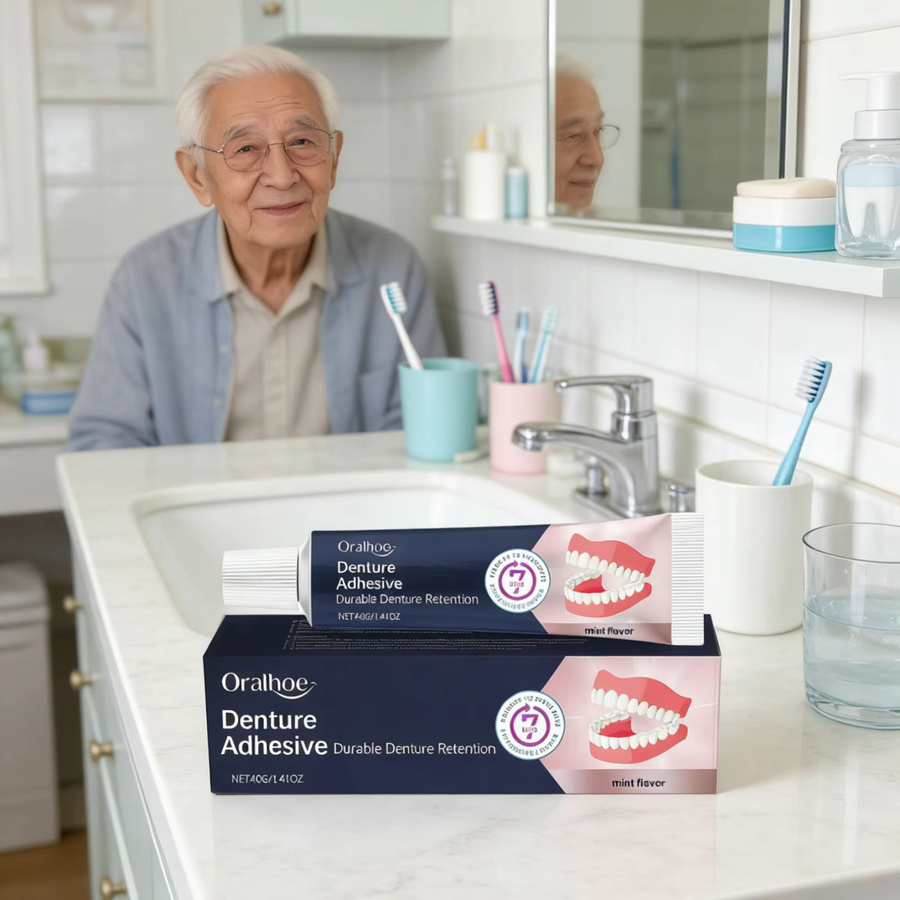 Oralhoe Zahnprothesen-Fixiercreme, Minzgeschmack, Unisex - Bild 4