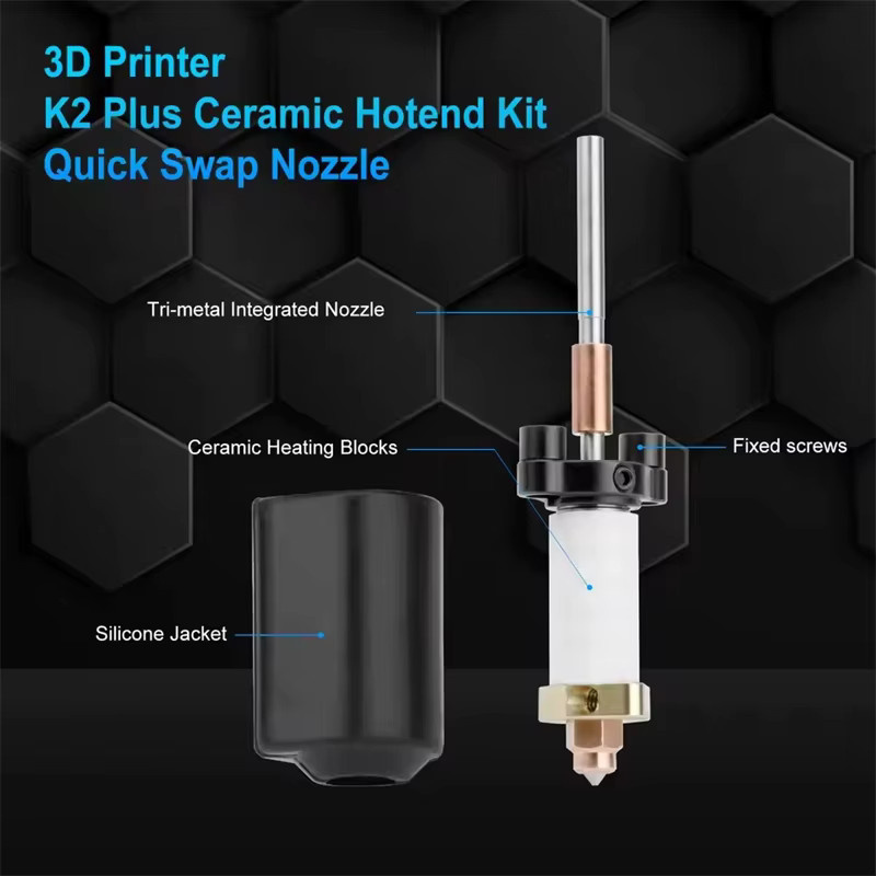 Creality Keramik-Heizblock-Kit für K2 Plus mit 0,4 mm Schnellwechseldüse für Temperaturen bis 350 °C - Bild 4