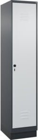 C+P Spind Classic PLUS Garderobenschrank mit Sockel, 1 Abteil, Anthrazitgrau/Lichtgrau/Schwarzgrau, H x B x T: 195 x 40 x 50 cm - Bild 1