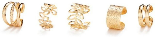 YULIN Ohrring-Set, 5-teilig, Kupferlegierung, Gold, Damen - Bild 1
