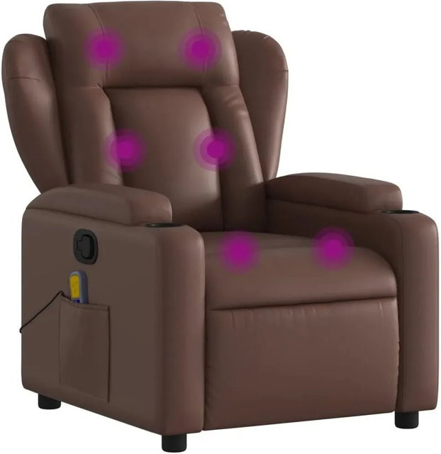 vidaXL Massagesessel Modell 7 in Braun aus Kunstleder mit Armlehnen - Bild 1