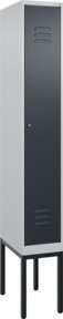 C+P Spind Classic PLUS Garderobenspind mit 1 Abteil und Zylinderschloss, Gestell mit Trennwand und 4 Garderobenhaken, H x B x T: 212 x 30 x 50 cm - Bild 1