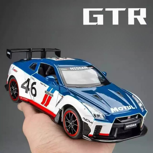 MAKEDA GTR Modifiziertes Auto, Diecast Modell, Maßstab 1:22, mit Licht und Sound, Metall, Rot - Bild 1