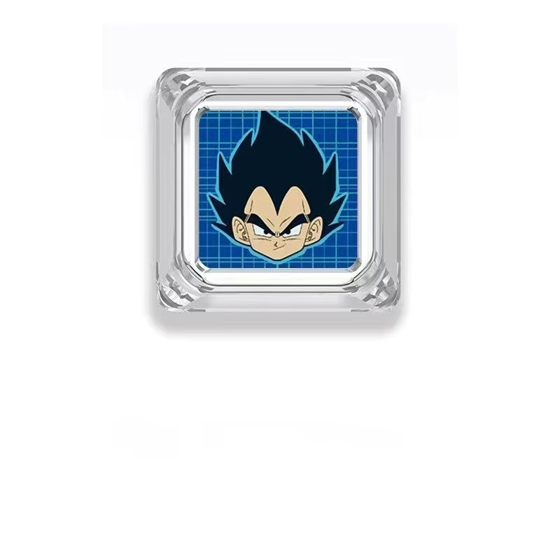 4-teiliges Set Dragon Ball Cross Axis Tastenkappen von Bandai, transparentes PC mit Quadratmuster für mechanische MX-Tastaturen - Bild 2