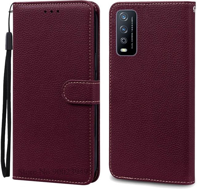 Vivo Brieftaschen-Klapphülle für Vivo Y11S Y12S Y20 Y20i Y20A Y20S Y20T in Weinrot - Bild 1