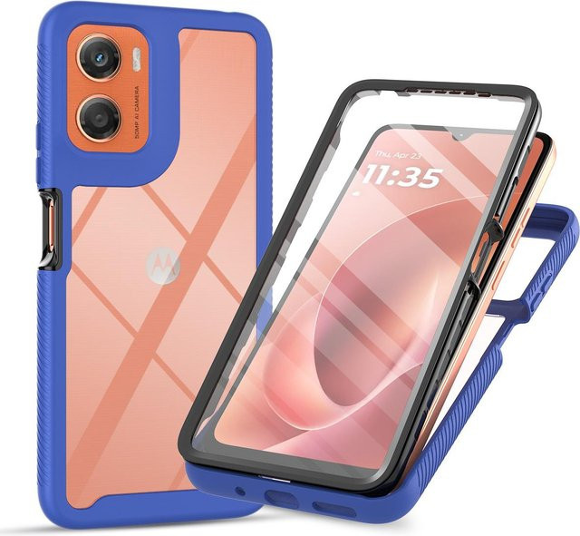 Stoßfeste transparente Schutzhülle mit integriertem Displayschutz für Motorola Moto G06 4G, G56 und G86, robuste Defender Abdeckung aus PC und TPU - Bild 1