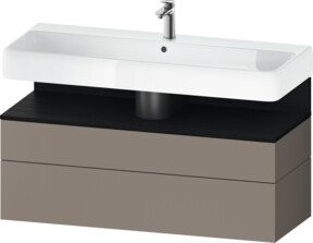 Duravit Waschtischunterschrank Qatego Wandmontage in Weiß und Grau Matt mit integrierter Beleuchtung und internen Schubladen B/T/H: 119 x 47 x 59 cm - Bild 1