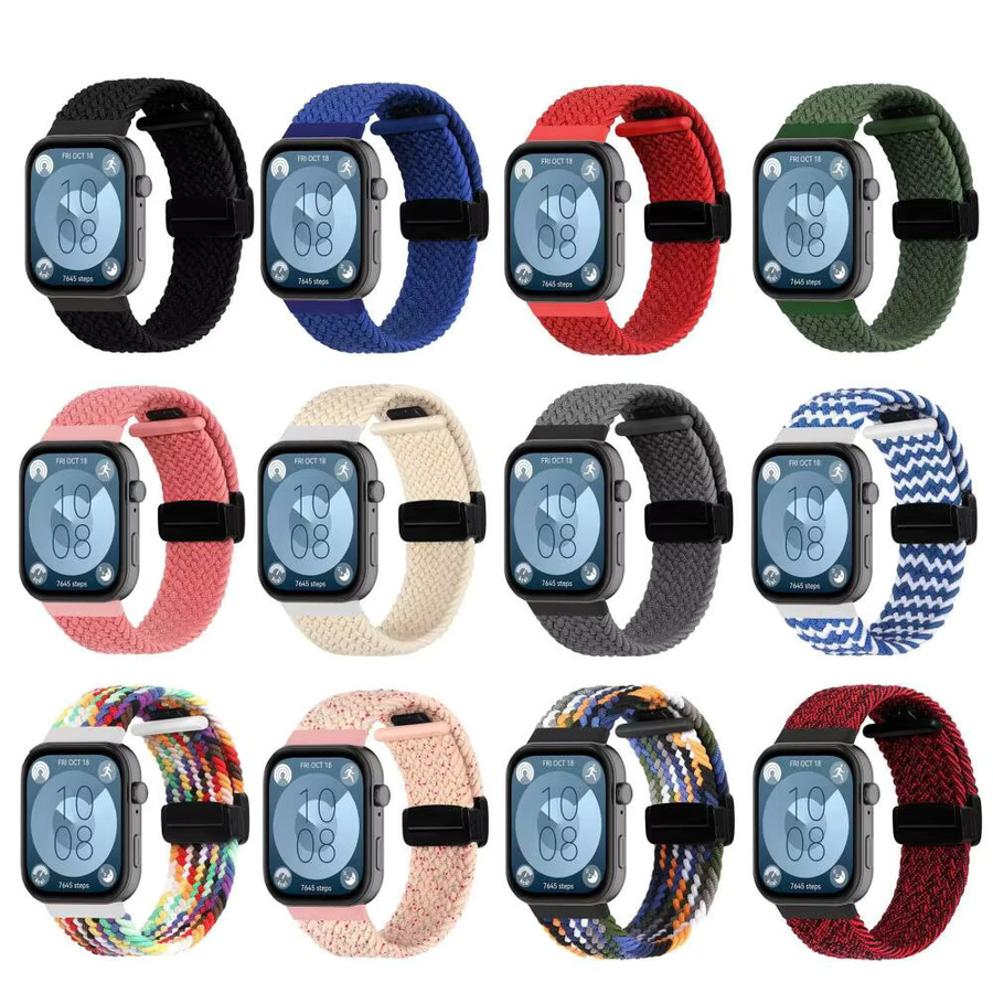Huawei Uhrenarmband Nylon, Magnetisch, geflochten, Multicolor, Huawei Watch Fit 4/4 Pro/3 - Bild 1