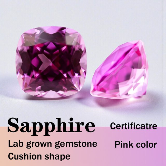 CHAOPAIZHIWU Charm Saphir, rosa, quadratische Kissenform, Unisex - Bild 1